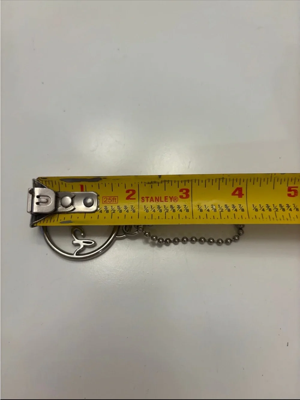 Coach Silver Script Circle Keychain